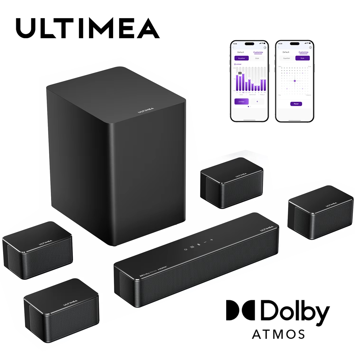 Home Cinema Dolby Atmos 7.1 - ULTIMEA Soundbar 500W 7.1ch Dolby Atmos