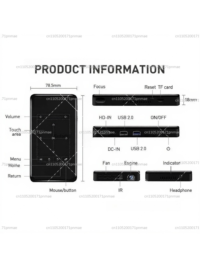 Home Cinema Entertainment - Projetor Mini Portátil com Android 9.0,