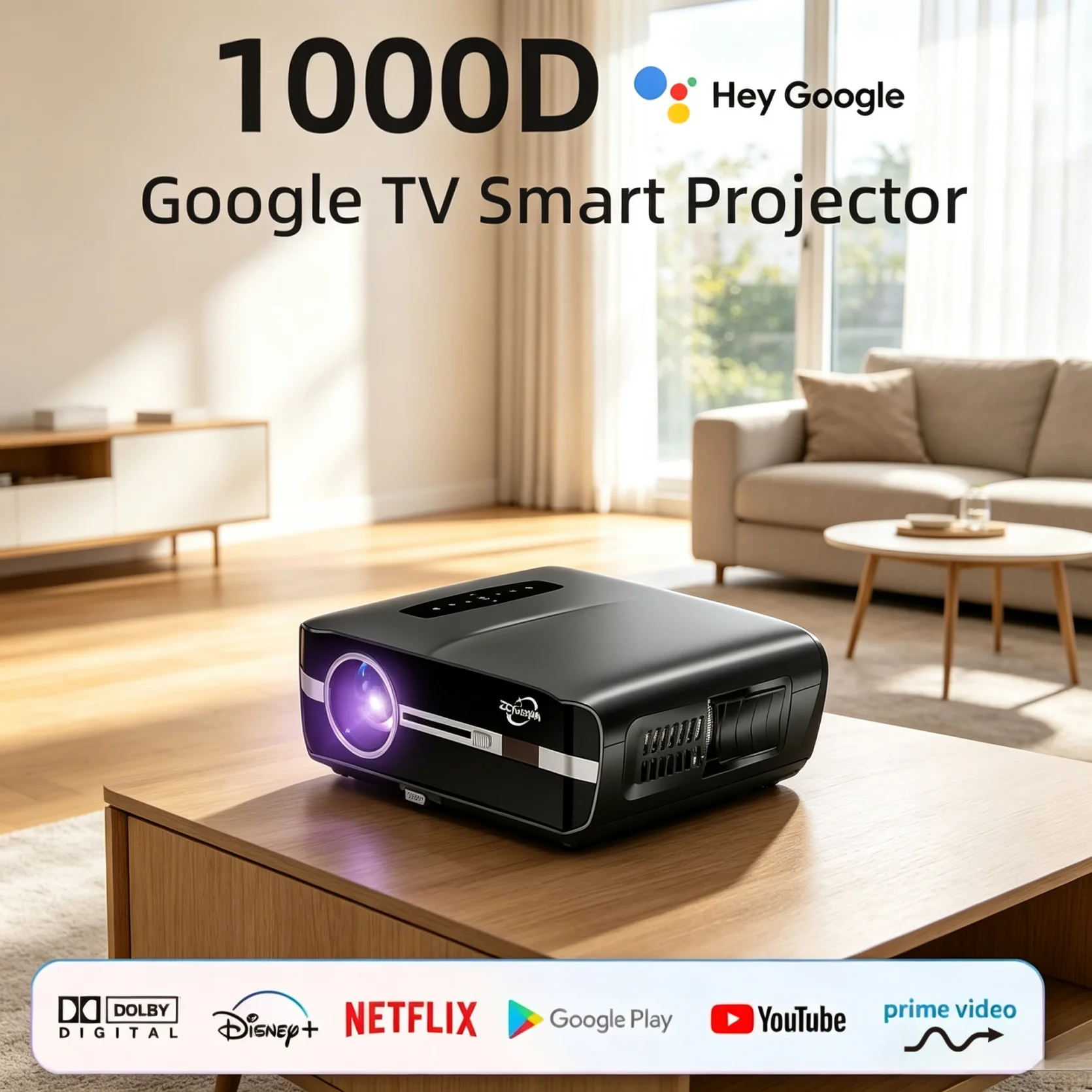 Home Cinema Entertainment - Projetor Oficial Google TV 4K 4200ANSI