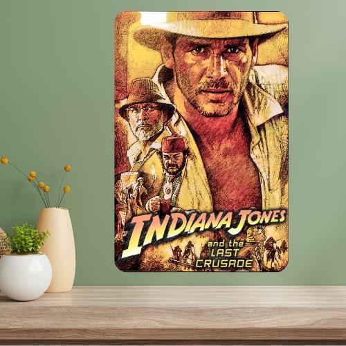 Home Cinema Decor - Pôster Metálico Clássico do Filme Indiana