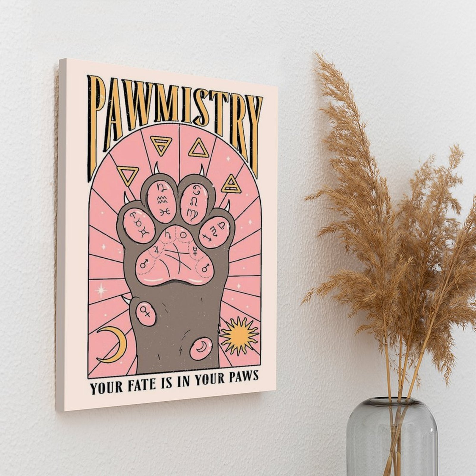Pawmistry pintura em tela cart - Home Cinema Decor avaliação e preço